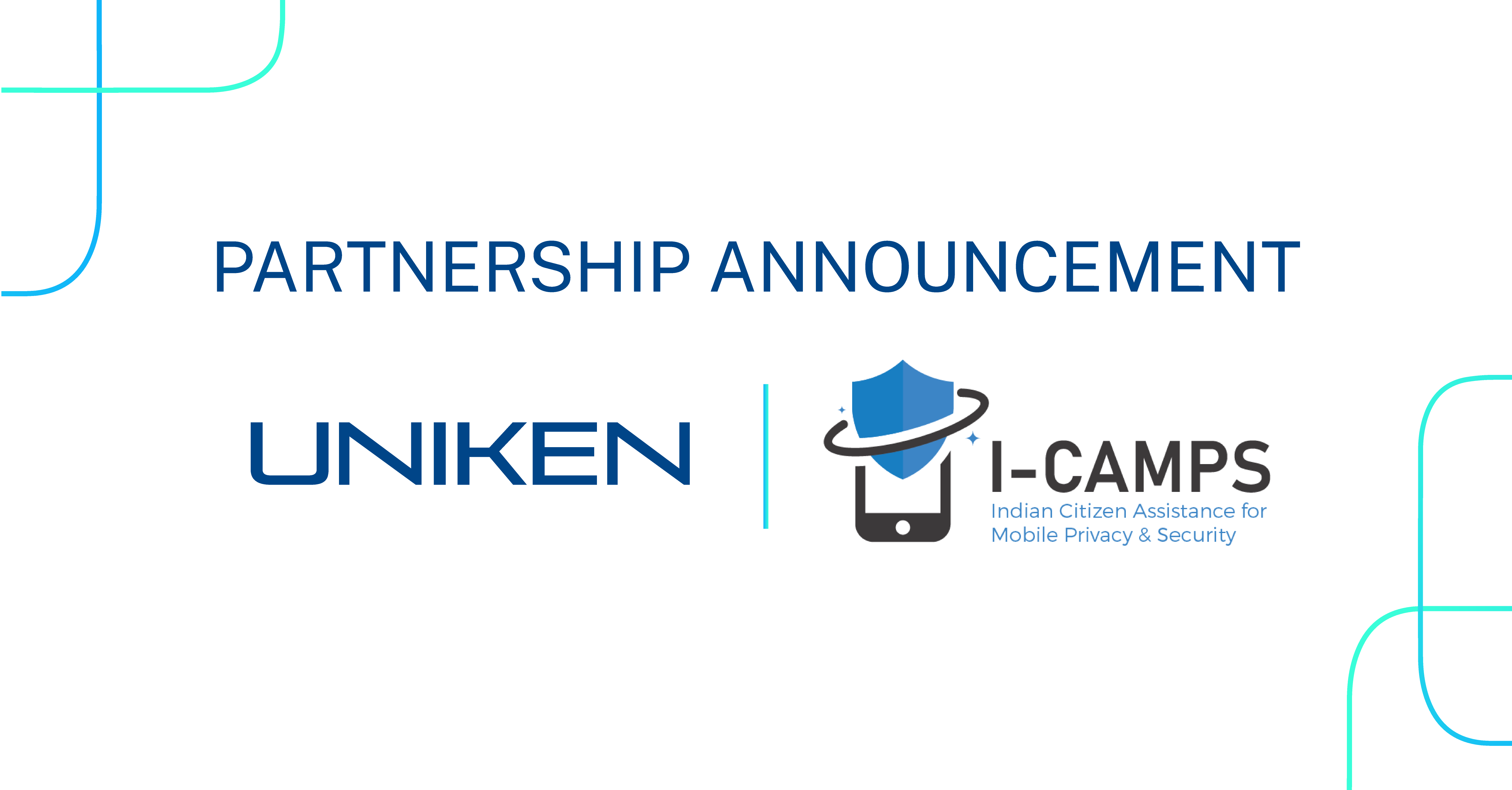 ICAMPS and Uniken Logos with the text "Partnership Announcement" above it